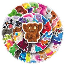 50张FUGGLER萌牙怪兽贴纸丑萌玩偶创意潮流娃娃摩托车笔记本贴纸