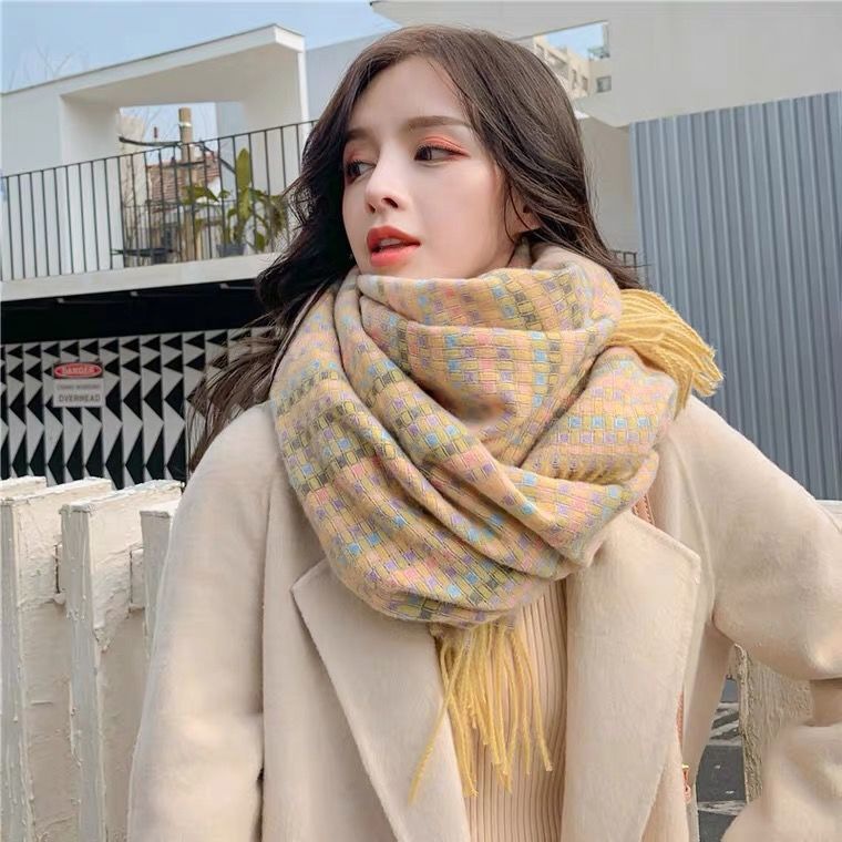 Nueva versión coreana de invierno, estilo Xiaoxiang, bufanda secundaria para niñas, versátil para estudiantes de invierno, bufanda gruesa, linda niña_voghion.com