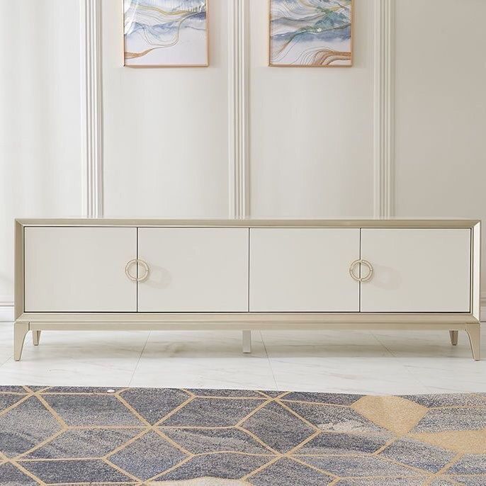 New American Light Luxury Solid Wood Tv Cabinet Living Room Coffee Table Combination Italian Post-Modern Simple Home Small Apartment Floor Cabinet