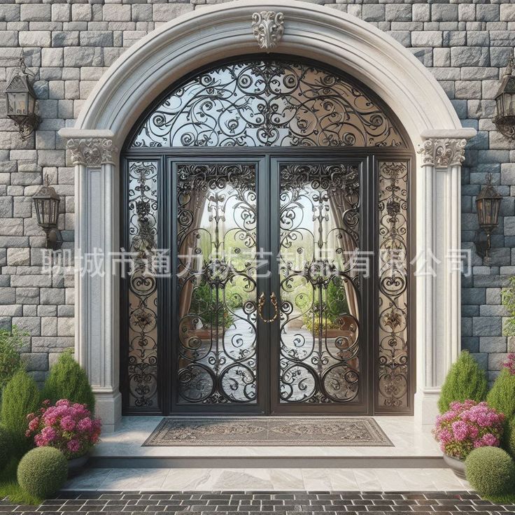 Wrought Iron Courtyard Gate Manufacturer, High-End Forged Iron Gate, Outdoor Iron Gate for Villa and Community Entrance Wrought Iron Courtyard Gate Manufacturer, High-End Forged Iron Gate, Outdoor Iron Gate for Villa and Community Entrance