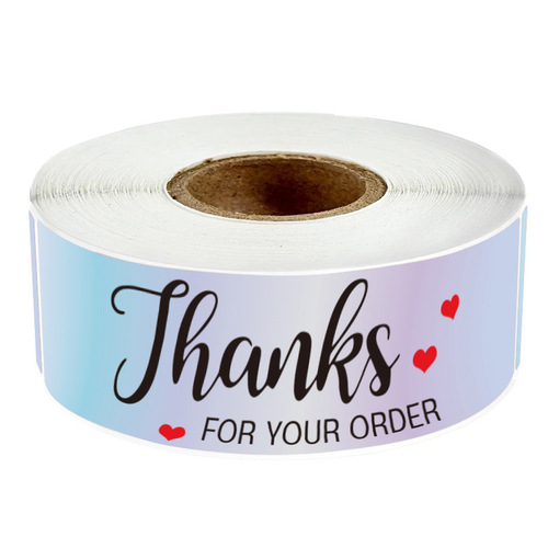 Cross-border wholesale rainbow laser thank you for your order sticker gift decoration packaging seal label self-adhesive label