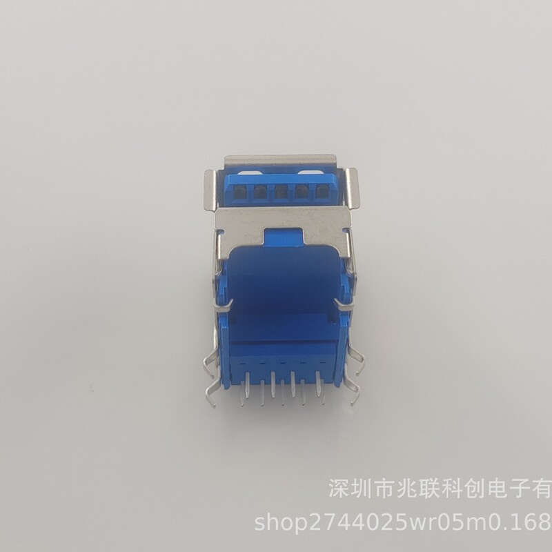 Usb3.0A Type Female Socket 90-Degree Dip High-Profile Board-Mounted Usb9Pin Horizontal Plug-In Connector Typec Compatible