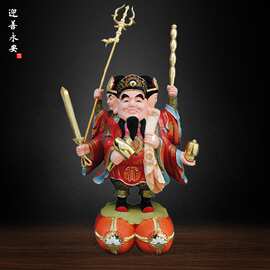 东密三面大黑天木雕佛像厂家家居佛堂工艺品摆件批发    迎善永安