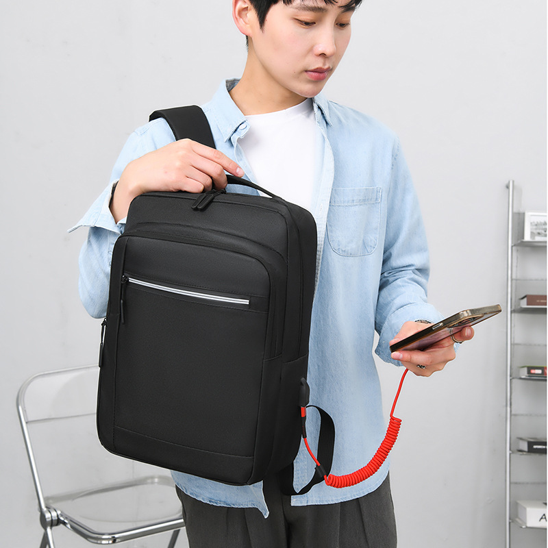 Nuevo contraste de color personalizado multi-funcional mochila USB bolsa de ordenador de negocios de carga hombres y mujeres simple mochila casual