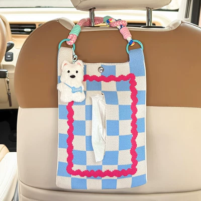 Car Tissue Box, Car-Mounted Tissue Car tissue box/set - cute-puppy-tissue-box-hand-wovendurable