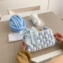 棋盘格手工编织diy材料包云朵包手缝自制作冰岛线送女友创意礼物