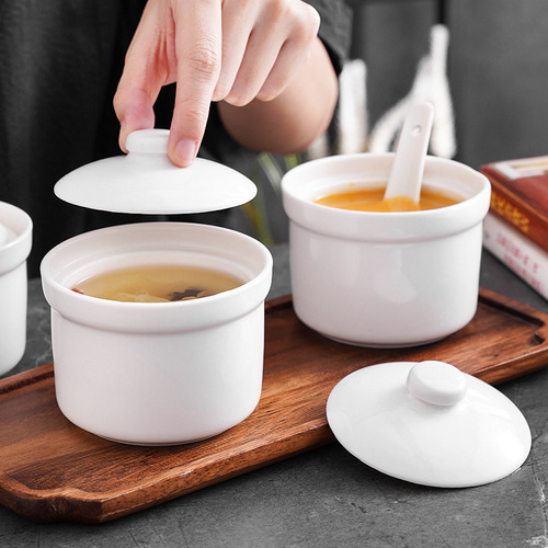 Steamed egg bowl with lid, creative and cute small stew pot, household water-proof stew pot, bird's nest tonic stew soup, dessert