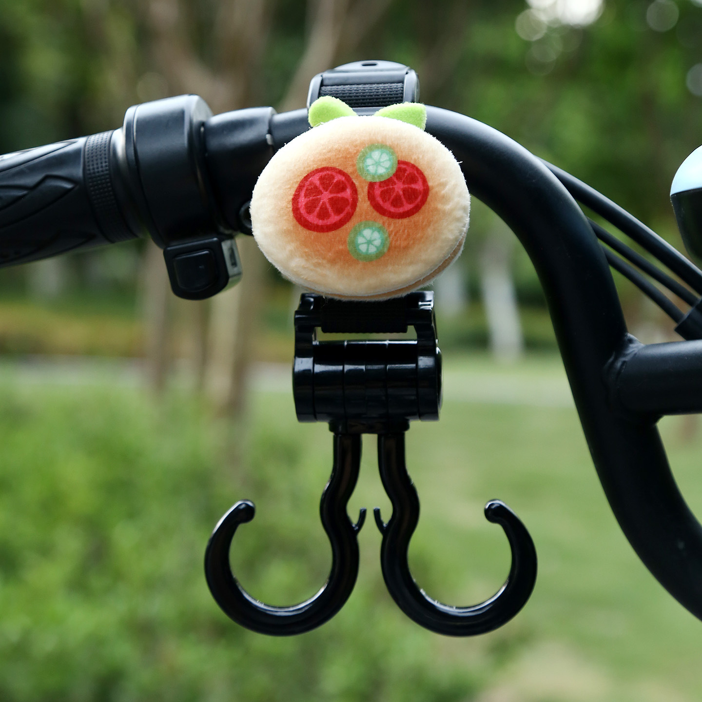 Universal – Other Electric Vehicle Accessories Hook Enhanced - black-double-hook-cute-hamburger-plush-short-22cm