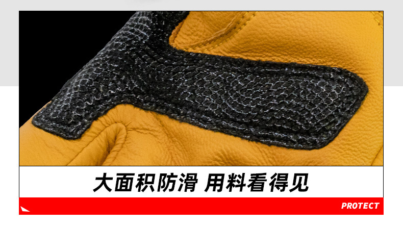 Motorcycle Gloves, Windproof, Warm, Genuine Leather, Anti-Fall, Racing, Motorcycle Rider Equipment, Men's and Women's Retro Autumn and Winter