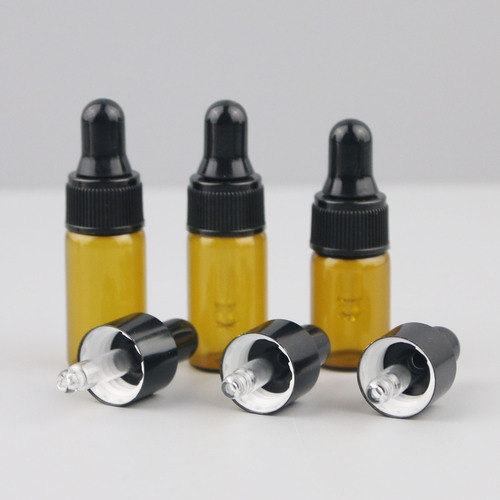 Brown essential oil bottle 1ml 2ml glass dropper bottle sample bottle cosmetic trial