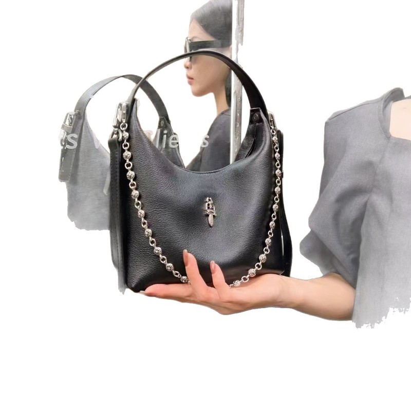 女性用バッグ新しいスタイルクローハート本革チェーン脇の下バッグハイエンド大容量シングルショルダークロスボディバッグハンドバッグ|undefined