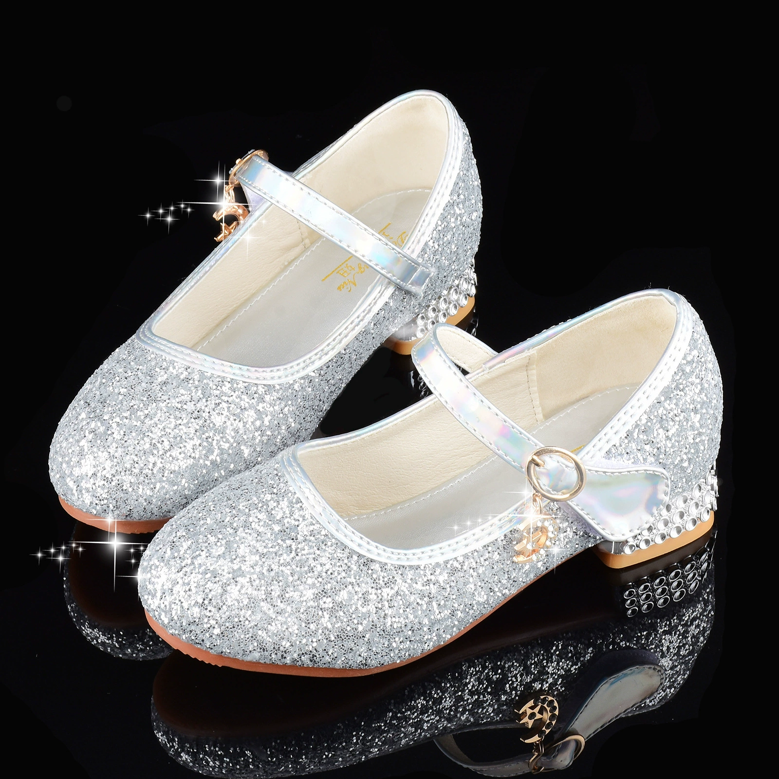 Детская Хрустальная обувь, весенне-осенняя новая обувь для девочек, обувь для выступлений, шоу-платье, туфли на высоком каблуке для больших детей, обувь принцессы