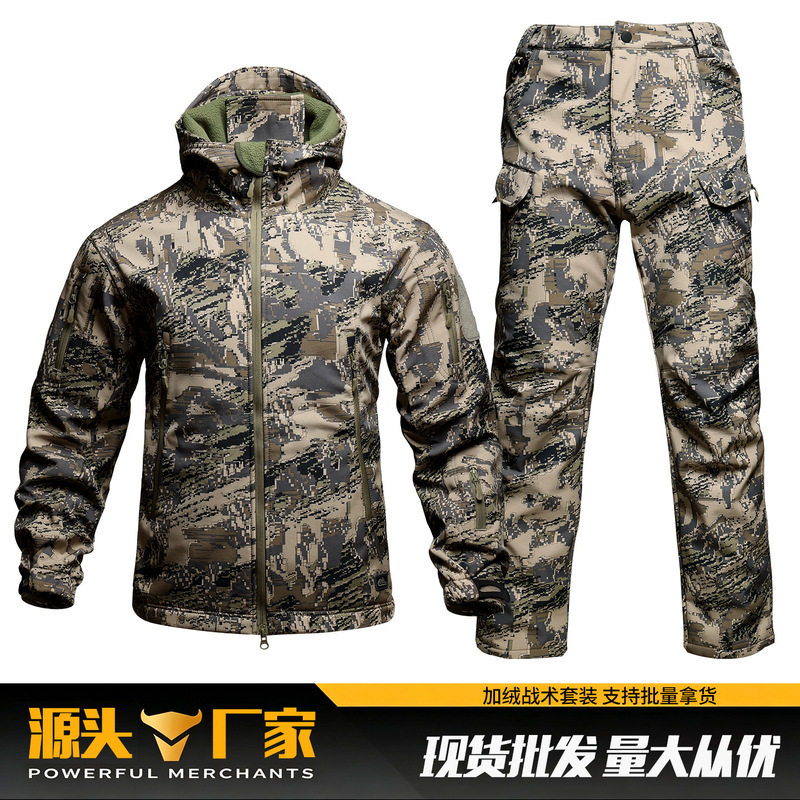 Cross-border best-selling soft shell jacket set, camouflage jacket, fleece jacket, tactical jacket Cross-border best-selling soft shell jacket set, camouflage jacket, fleece jacket, tactical jacket