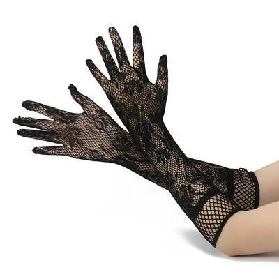 New sexy fishing net lace elastic gloves bridal long sleeve gloves etiquette gloves sexy bar sexy gloves