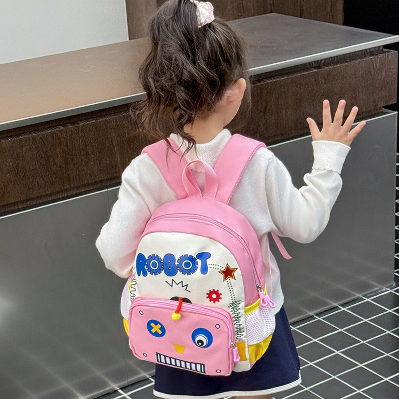 Mochila de jardín de infantes para bebés, dibujos animados, lindo robot, mochila para niños y niñas 2025 nueva mochila para niños de comercio exterior