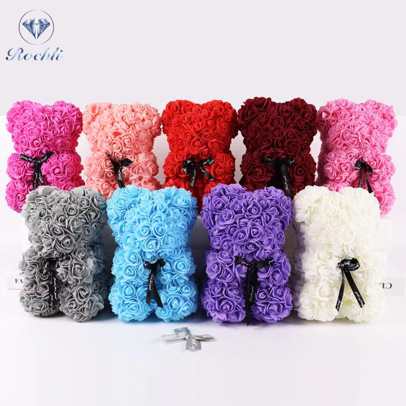 Casa e jardim Flor de rosa preservada Presente de Natal para meninas e namoradas Presente de aniversário Papai Noel Urso Buquê de espuma PE_voghion.com