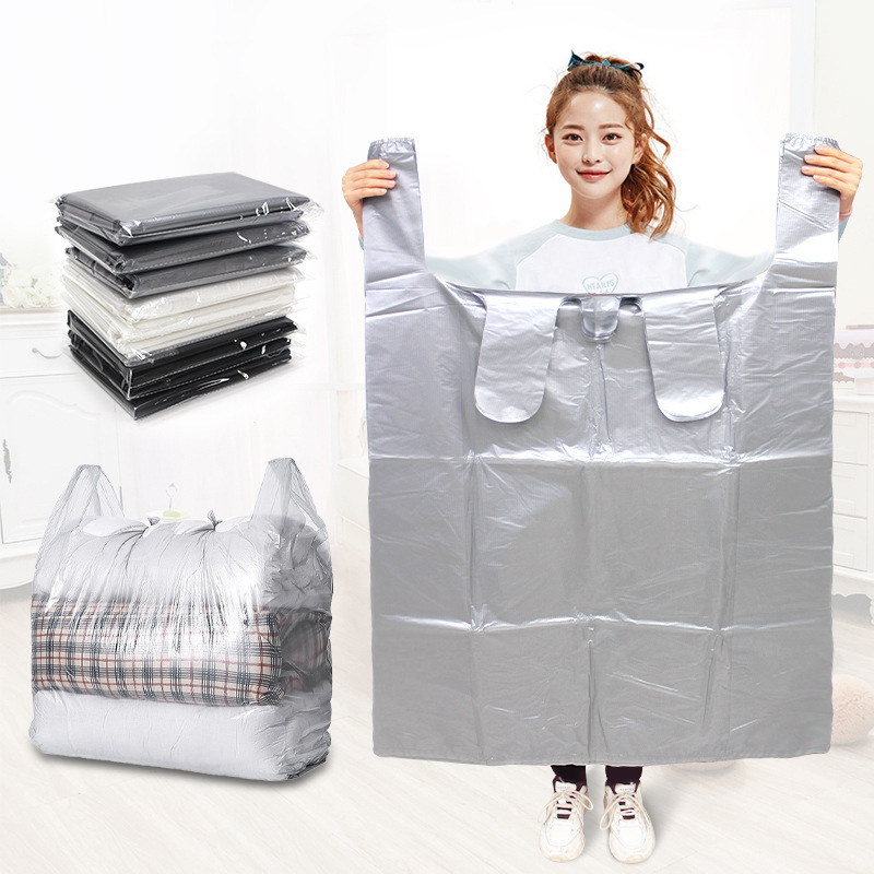 Portable packing moving storage bag thickened vest clothing logistics oversized clothing quilt plastic wholesale