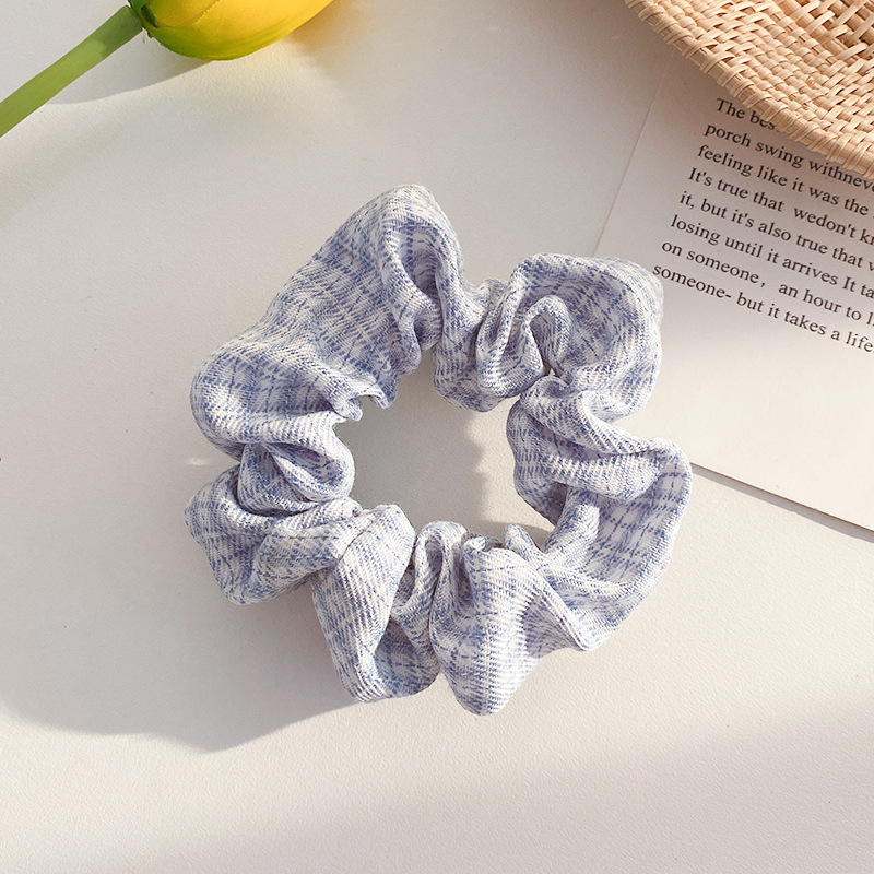 Pequeño, fresco y dulce, lazo para el cabello de intestino grueso, linda cuerda para el cabello a cuadros, atmósfera coreana, cuerda para el cabello, tocado de goma