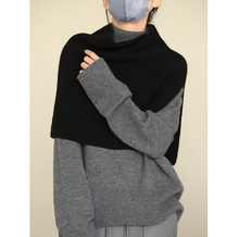 法国订单款羊毛针织披肩套头大围脖可凹各种造型针织衫上衣