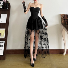 One neck strapless sleeveless dress һ����Ĩ����������ȹ