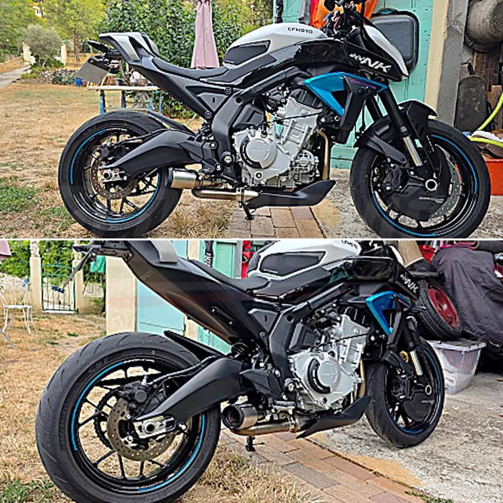 Cfmoto 675Sr Motorcycle Exhaust Pipe Modification with Bottom Exhaust and Front Stainless Steel Exhaust Pipe Section