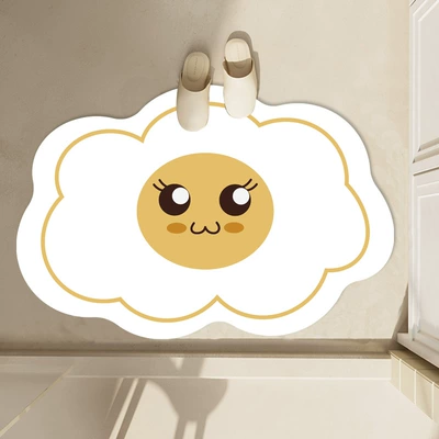 Avtomobil döşəmə paspasları — bathroom non-slip mat bathroom quick-drying - poached-egg-40-60cm-diatom-mud