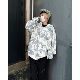 American Style High Street Double Hat Camouflage Shark Zipper Sweater Jacket Women's Spring and Autumn Thin hiphop Trendy Brand Couple Hoodie