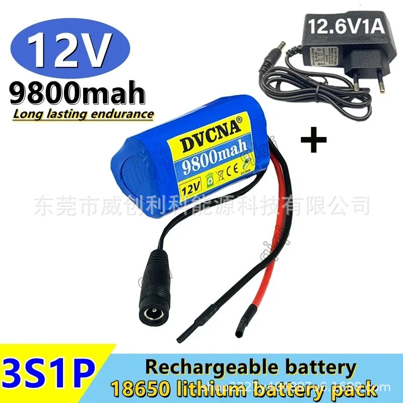 12V Battery 3S1P 12.6V 9800Mah Can Be Used for Cctv Cameras 18650 Lithium Battery Pack 12V Battery 3S1P 12.6V 9800Mah Can Be Used for Cctv Cameras 18650 Lithium Battery Pack
