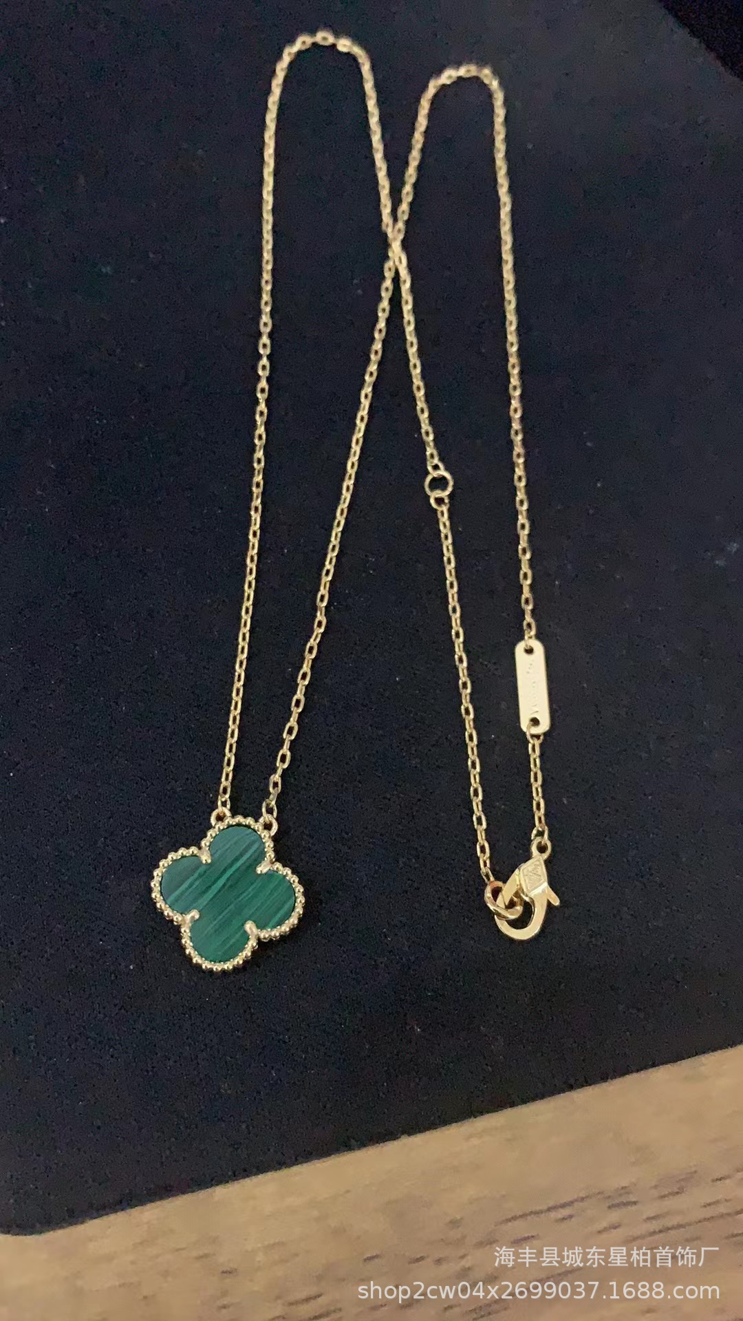 Fanjia Alta versión del trébol collar femenino s925 plata esterlina 18K de oro rosa de doble cara clásico colgante de luz de lujo de la joyería