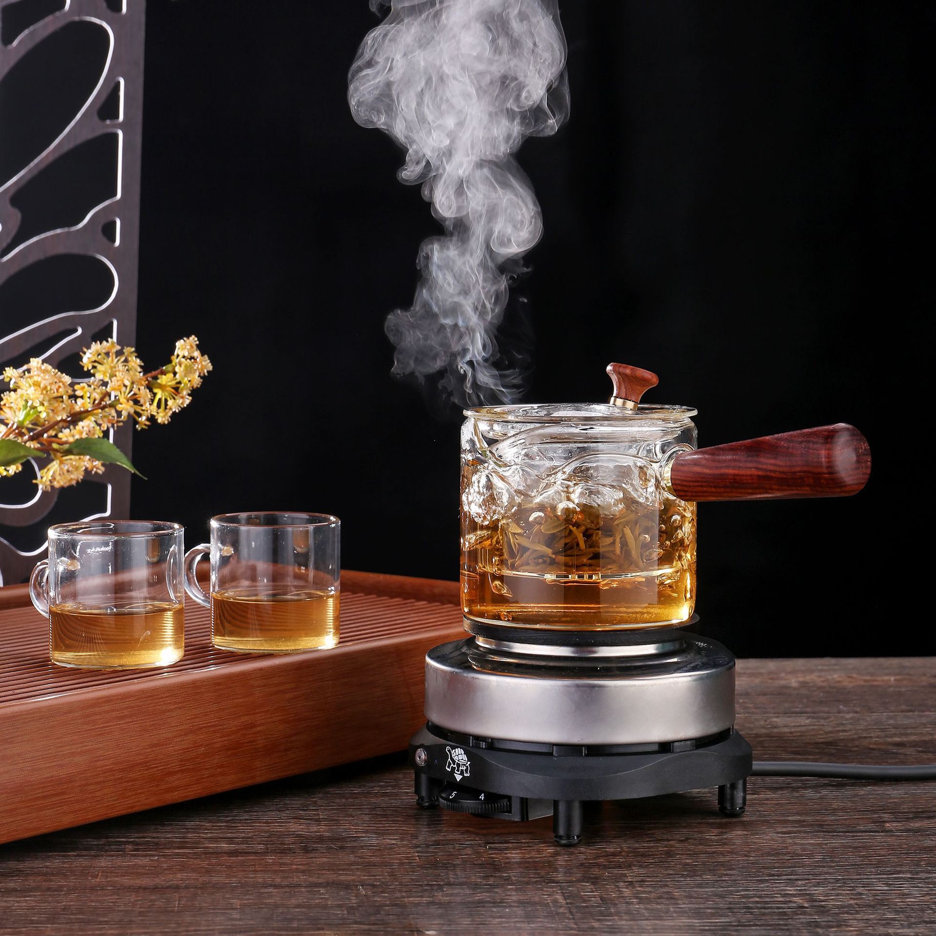 500W 스토브 + 500ML 옆손잡이 주전자 + 컵 2개