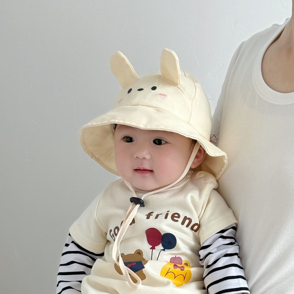 Sombrero para el sol para bebés, estilo lindo de verano, niña, sombrero para el sol de algodón fino, sombrero de pescador de protección solar para bebés y bebés