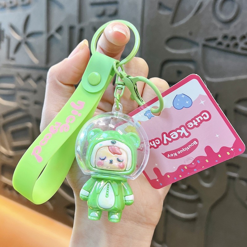 漫画スペースカピバラ電気メッキカピバラキーホルダーかわいいバッグペンダント人形カップルペンダント小さなギフト|undefined