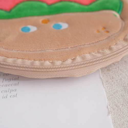 Cartoon Plush Toy Food Creative Zero Wallet Pendant Decor Shelf Accent Schoolbag Pendant Key Organizer Pouch Plush Bag