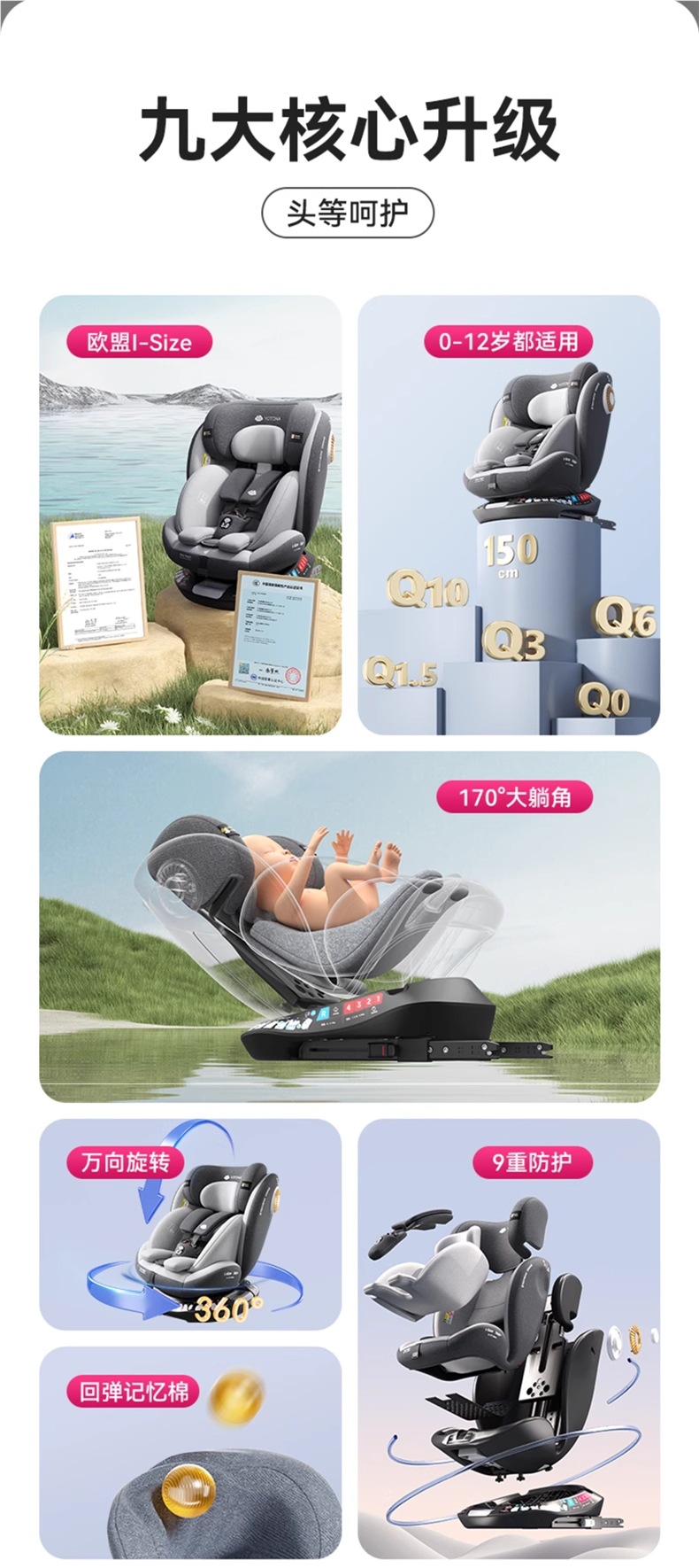 Child Safety Seat for Car Use, Suitable for Infants and Babies, Can Be Used for Sitting or Reclining, Universal for Newborns and Young Children from 0 to 12 Years Old