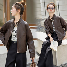 2025秋冬季新款休闲女式绵羊皮皮衣夹克外套女显瘦机车立领上衣