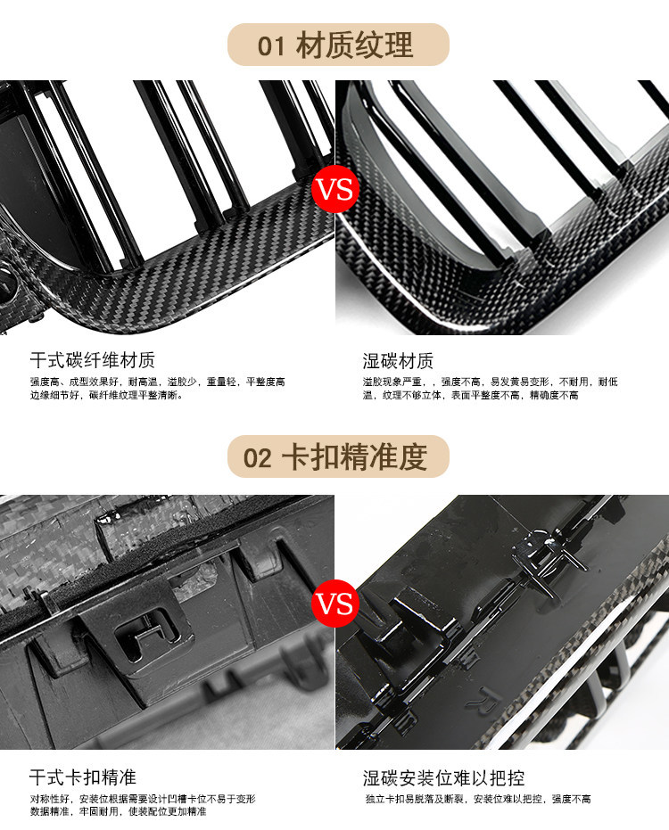 Suitable for BMW's new M8M5/34578 series modified dry carbon fiber front grille X6X7 iX3 dry carbon G22