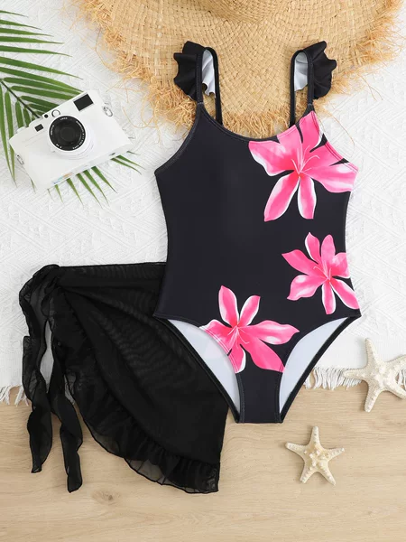 2026 New Foreign Trade Cross-Border Girls' One-Piece Swimsuit Children's Swimsuit Toddler Multi-Color Comfortable High-Elastic High-Quality Swimwear