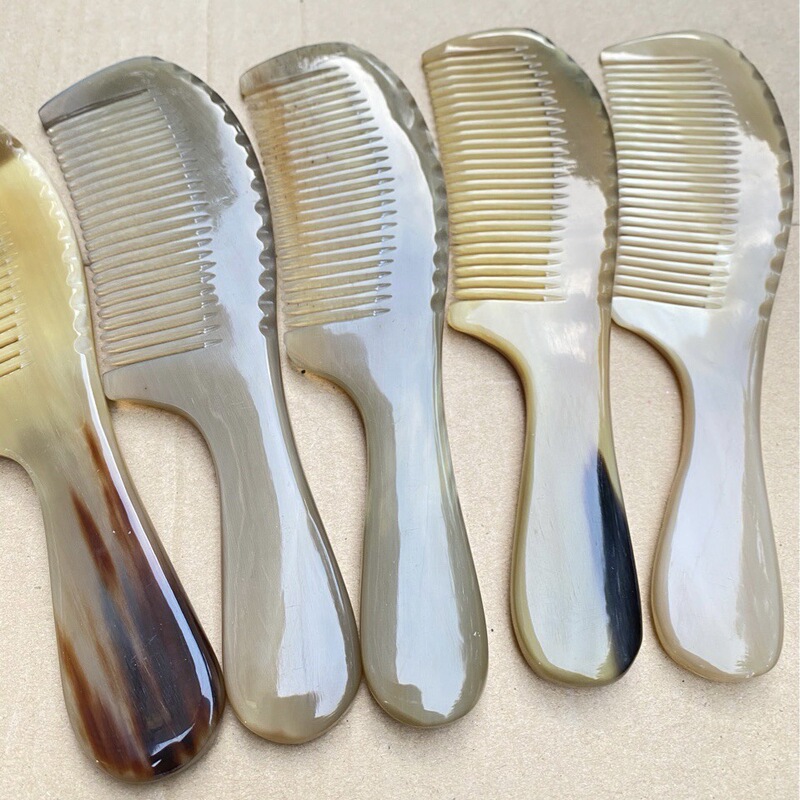 Natural Horn Comb Genuine Women's Long Hair Men's Curly Hair Wide Teeth Anti-static Massage Head Household