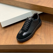 春秋季新款真皮休闲鞋圆头低帮系带百搭春鞋欧洲站潮流时尚男鞋