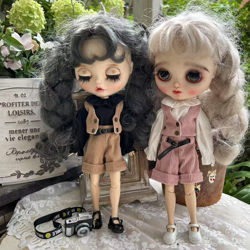 Blythe Small Rag Doll Clothes Vest Ob22 Ob24 Pants Suit Baby Clothes Azone Suspender Shorts