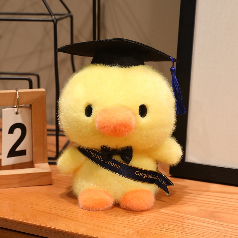 Cute Dr. Pato muñecas juguetes de peluche muñecas de tela muñecas estudiantes regalos de graduación con logotipo