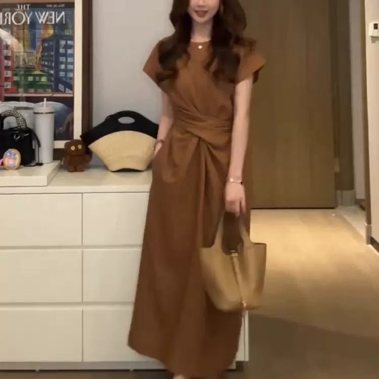 现货 孕妇装法式气质连衣裙女2025夏季感轻奢飞飞袖孕妇裙子