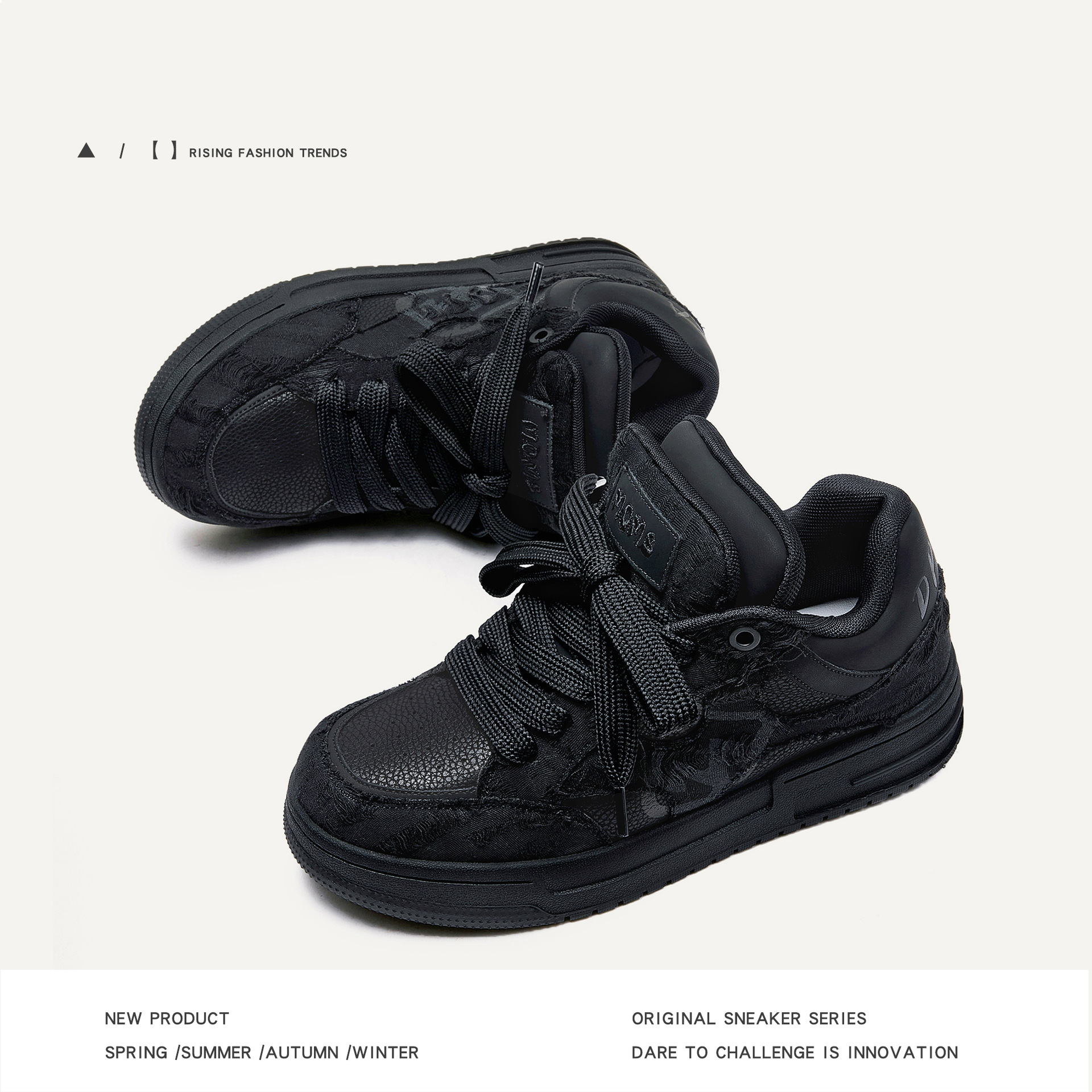 Sneaker black knight con suola platform per uomo e donna_voghion.com