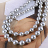 Accessory, fashionable necklace from pearl, chain, European style, wholesale, simple and elegant design