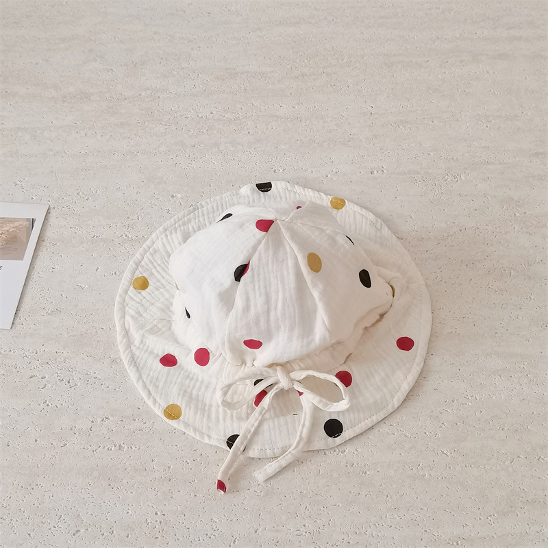 Chapéu de sol para bebé em gaze de algodão com estampado urso_voghion.com