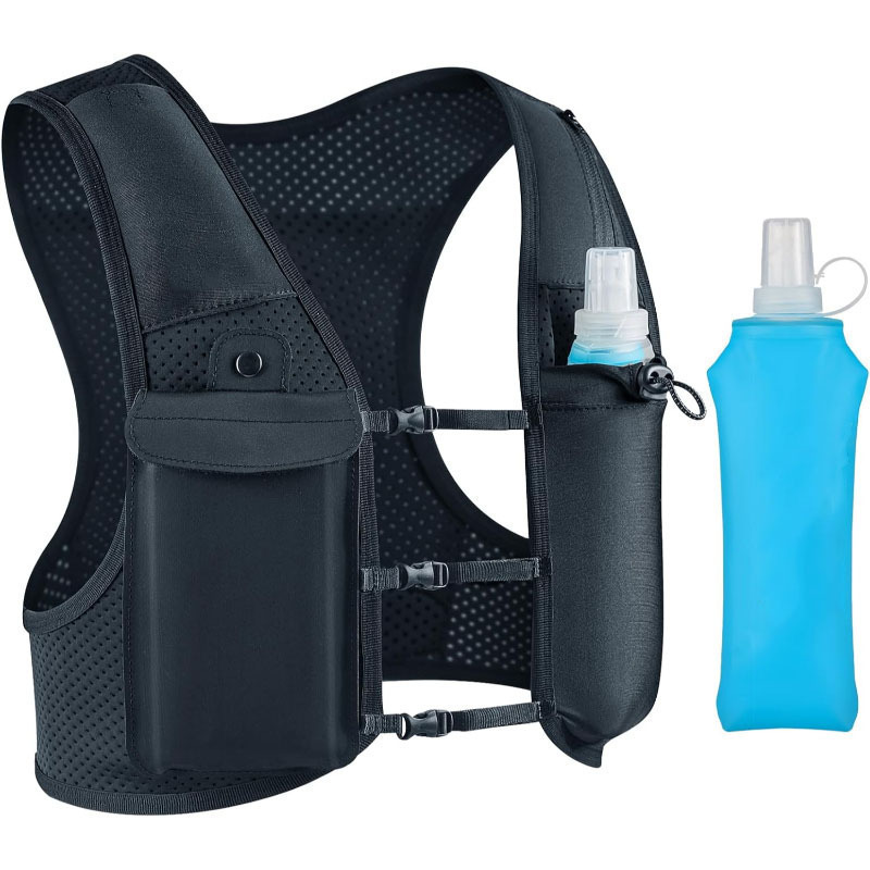 Outdoor Running Vest for Women and Men, Lightweight Breathable Hydration Vest with Adjustable Pockets for Trail Running and Hiking