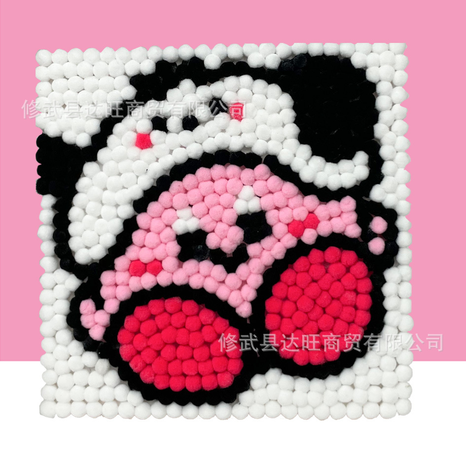 MQH20-012 / 20*20cm (wooden frame + canvas + hair ball + tweezers)