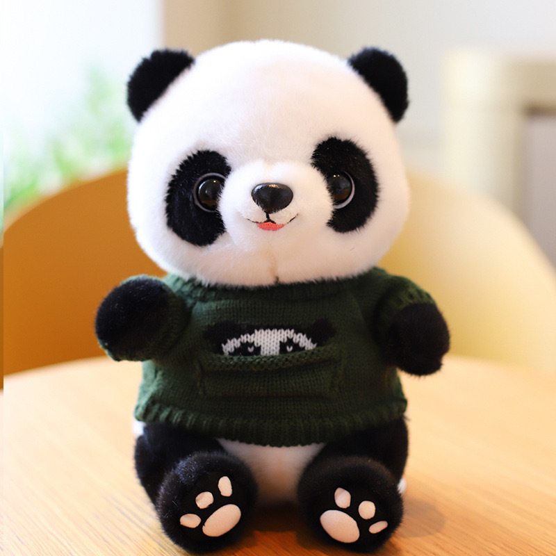 Disfraz encantador panda muñeca juguetes de peluche base panda recuerdos simulación tesoro nacional panda gigante puede agregar logotipo