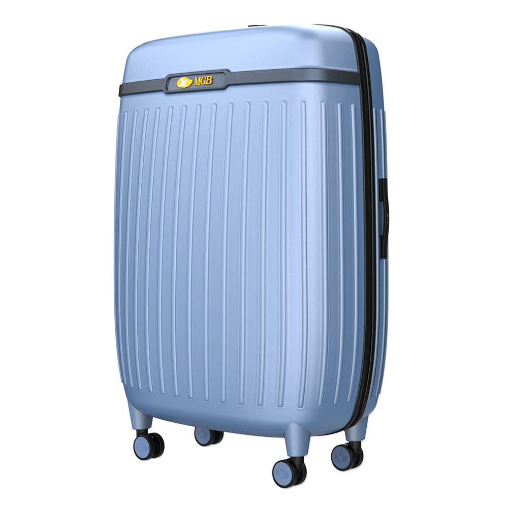 Vali ABS vân dọc mờ 22-24 inch bánh xe đa hướng chịu mài mòn — Màu xanh lam chi tiết 3