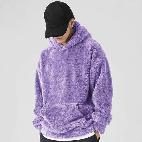 Autumn/Winter New Arrival Men's Loose Casual Personalized Fashion Hoodie Coral Fleece Jacket for Men